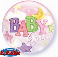 22 inch  Baby Girl - Bubble Balloon