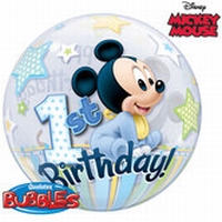 22 Inch Mickey Mouse 1st Birthday Bubble Balloon