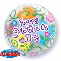 22 Inch Mothers Day Curly Hearts Bubble Balloon
