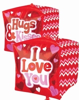 Love Hugs And Kisses Cubes Foil Balloon