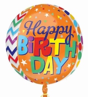 Happy Birthday Patterns Orbz Foil Balloon