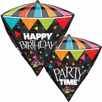 Happy Birthday Party Time Diamondz Foil Balloon
