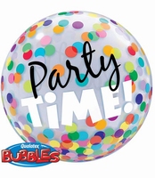 Party Time Colourful Dots Single Bubble Balloon