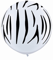 3ft Zebra Stripes A Round Giant Latex Balloons 2pk