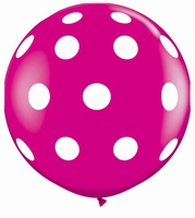3ft Wild Berry Big Polka Dots Giant Latex Balloons 2pk