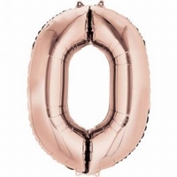 Number 0 Rose Gold Supershape Balloons