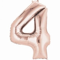 Number 4 Rose Gold Supershape Balloons