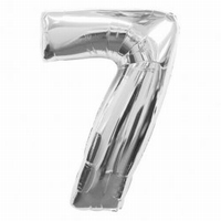 Number 7 Silver Supershape Balloons