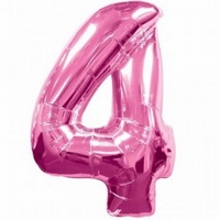 Number 4 Pink Supershape Balloons