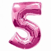 Number 5 Pink Supershape Balloons