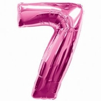 Number 7 Pink Supershape Balloons