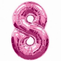Number 8 Pink Supershape Balloons