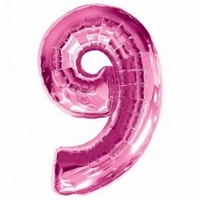 Number 9 Pink Supershape Balloons