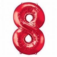 Number 8 Red Supershape Balloons