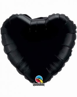18 Inch Onyx Black Heart Foil