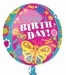 Happy Birthday Cute Butterfly Orbz Foil Balloon 