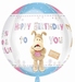 Boofle Happy Birthday Orbz Foil Balloon 