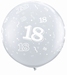 3ft Diamond Clear 18 Around Giant Latex Balloons 2pk 