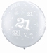 3ft Diamond Clear 21 Around Giant Latex Balloons 2pk 