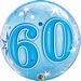  60th Blue Starburst Sparkle Single Bubble Balloonse 