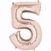 Number 5 Rose Gold Supershape Balloons 