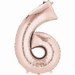 Number 6 Rose Gold Supershape Balloons 