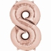 Number 8 Rose Gold Supershape Balloons 