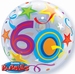 22 Inch Birthday Brilliant Stars Aged 60 - Bubble Balloon 